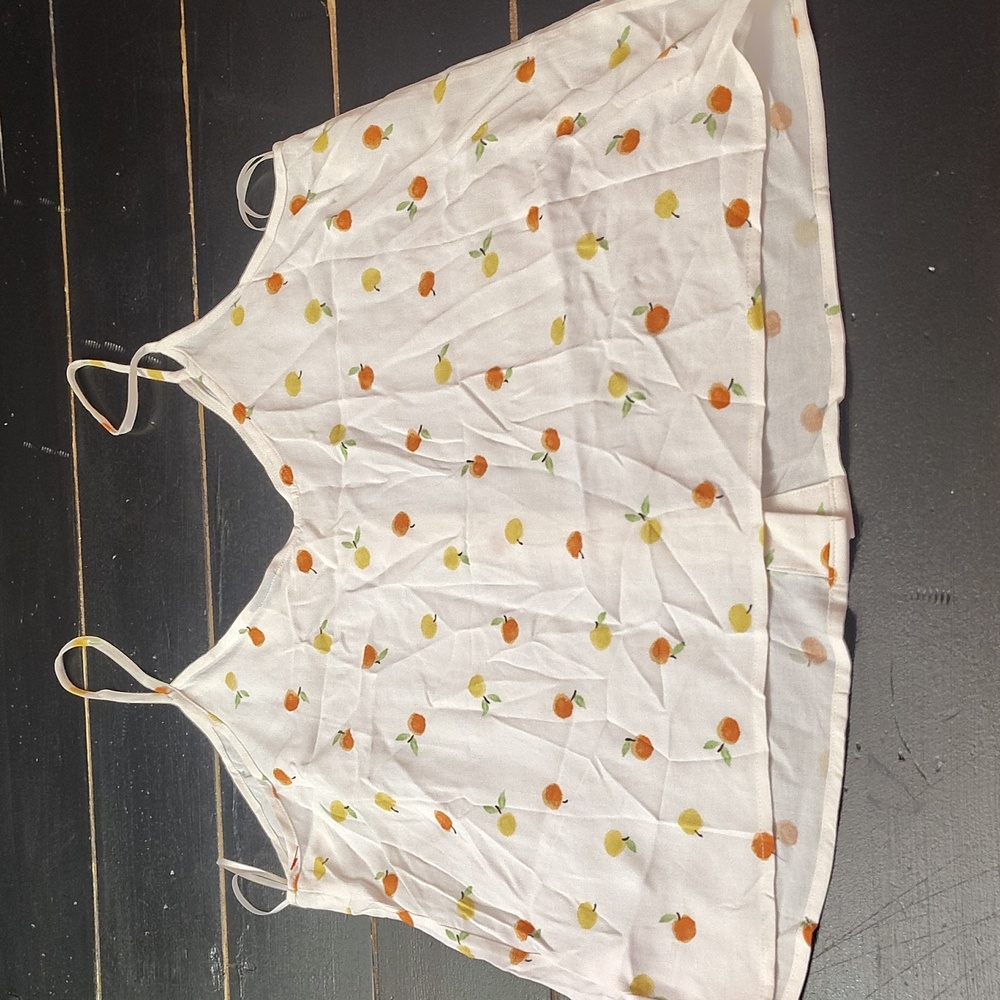 Paper Crane White Camisole with Orange and Green Accents - Picture 10 of 11